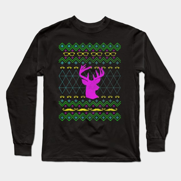 Ugly Hipster Sweater (Neon Edition) Long Sleeve T-Shirt by BeanePod